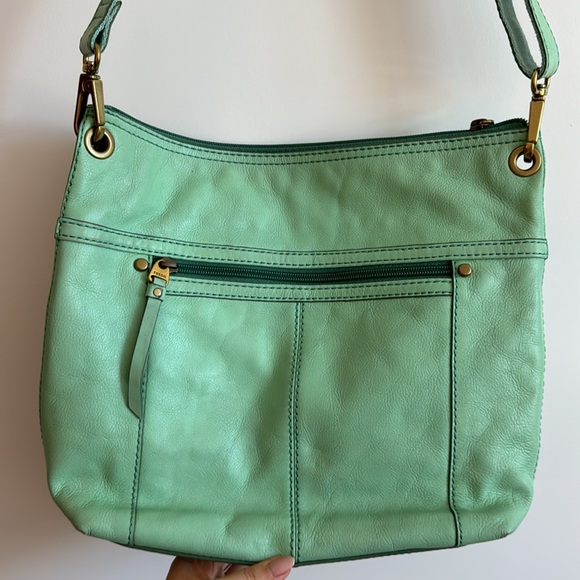 Fossil Sasha Top Zip Crossbody Bag in Mint Green - Picture 4 of 8